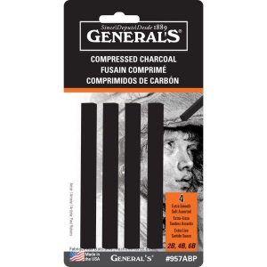 GENERAL’S COMPRESSED CHARCOAL STICKS black