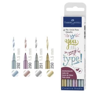 Faber-Castell Pitt Artist Pen Metallic 4Pk